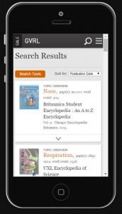 GVRLSearch Results on an iPhone. Click to enlarge.